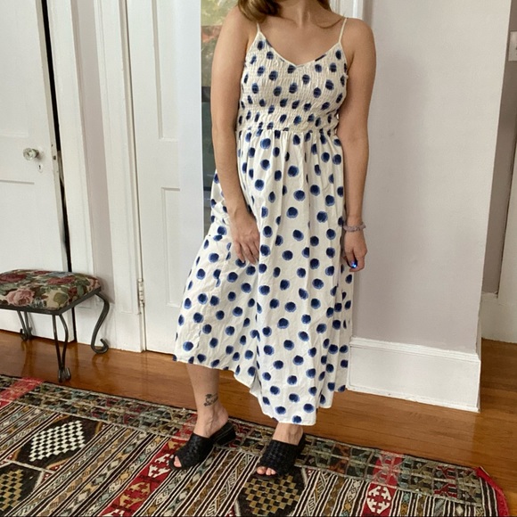 Cotton shibori dot midi dress - Picture 2 of 6